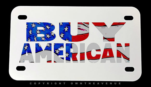 Buy American Patriotic USA Flag Motorcycle Metal License Plate - OwnTheAvenue