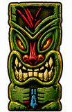 Hawaii Tiki Totem Poll Face Mask Car Truck Vinyl Sticker Decal 5"