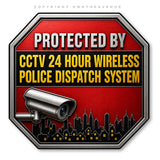 2 Pack - Warning Protected by CCTV Sticker 24 Hour Surveillance Camera Decals - 4.5" Inches Long Each - OwnTheAvenue