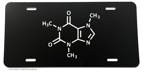 Caffeine Molecule Funny Joke License Plate Cover - OwnTheAvenue