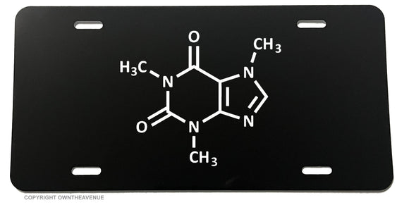 Caffeine Molecule Funny Joke License Plate Cover