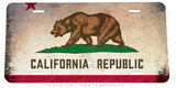 California Flag Grunge Rustic Style Auto Metal License Plate - OwnTheAvenue