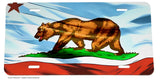 California Wavey Original Vintage Style Flag Auto License Plate