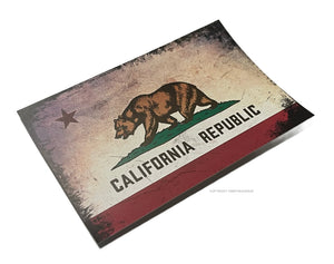 California Flag Vintage Style Tattered Distressed Rustic V02 Sticker Decal 3.25"