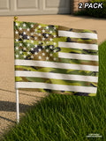 2 Pack USA American Flag / Flags Camo Style Support Military 5.5" x 8.1" Each