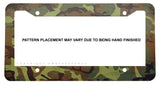 Camo Pattern Rustic Style Metal License Plate Frame