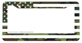 USA American Flag Camo Pattern Metal License Plate Frame