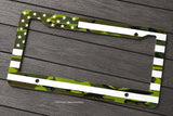 USA American Flag Camo Pattern Metal License Plate Frame
