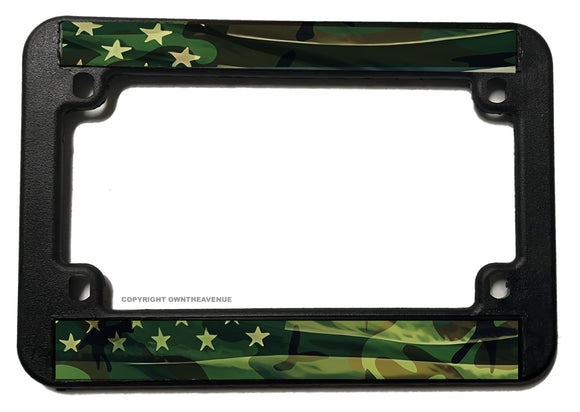 USA American Subdued World Country Flag Camo Motorcycle License Plate Frame - OwnTheAvenue