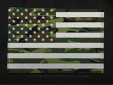 USA American Flag Camo Style Iron On Patch