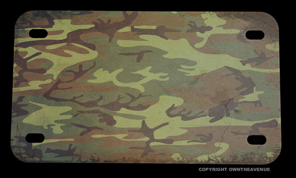 Camo Pattern Vintage Style Dirt Bike Off Road Motorcycle Metal License Plate