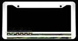 USA American Flag Camo Pattern White Plastic License Plate Frame