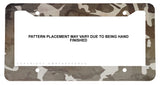 Camo Pattern Rustic Style Subdued Metal License Plate Frame