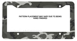 Camo Pattern Subdued Metal License Plate Frame