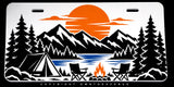 Camping Hiking Mountains Forest Nature Auto Metal License Plate