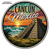2 Pack - Cancun Mexico Souvenir Pyramid Beach Vinyl Sticker Decals 4"