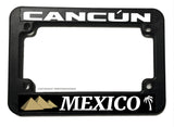 Cancún México Pyramid Palm Tree Motorcycle License Plate Frame