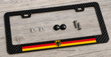 German Germany Racing Flag Carbon Fiber License Plate Frame