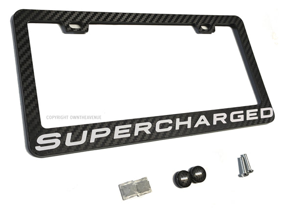 Supercharged Carbon Fiber JDM Racing Drifting License Plate Frame