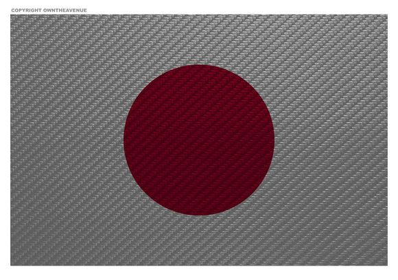 Japan Japanese Flag Carbon Vinyl Print Racing Drifting Sticker Decal 3.5