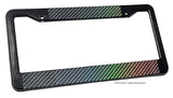 Carbon Vinyl Print Holographic Oil Slick Racing Drifting JDM Auto License Plate Frame