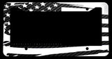 USA American Distressed Flag Carbon Fiber Pattern Metal License Plate - OwnTheAvenue
