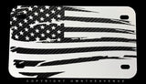 USA American Flag Carbon Fiber Pattern Racing Motorcycle License Plate - OwnTheAvenue