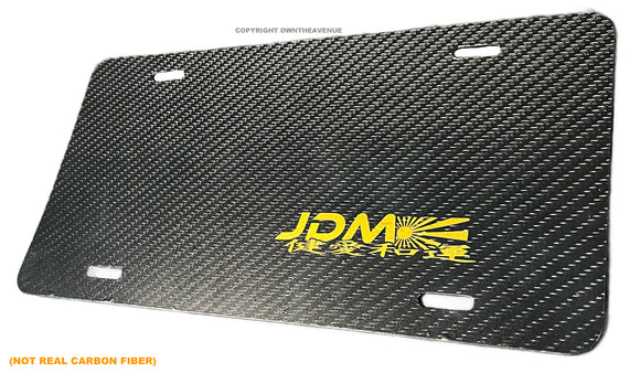 Carbon Vinyl Print JDM Kanji Bronze Art Racing Drifting Hand Finished License Plate