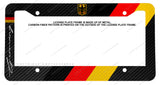 German Germany Flag Sport Stripe Carbon Fiber Style Metal License Plate Frame - OwnTheAvenue