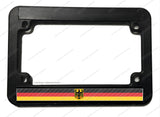 German Germany Carbon Vinyl Print Flag Motorcycle License Plate Frame - OwnTheAvenue