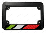 Italian Italy Carbon Vinyl Stripes Euro Motorcycle License Plate Frame - OwnTheAvenue