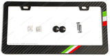 Italy Italian Flag Sport Stripe Race Euro Drift Carbon Fiber License Plate Frame - OwnTheAvenue