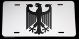 German Germany Coat of Arms Flag Carbon Vinyl Print White License Plate - OwnTheAvenue