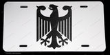 German Germany Coat of Arms Flag Carbon Vinyl Print White License Plate - OwnTheAvenue