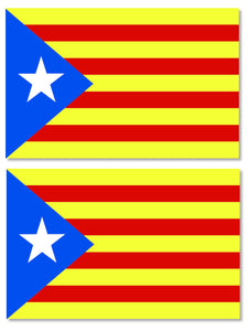 x2 / Two Pack Car Bumper Decal Outdoor Car Moto Flag Catalan Sticker Decals 4"