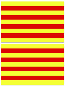 x2 / Two Pack Car Bumper Decal Outdoor Car Stripe Flag Catalan Sticker Decals 4"