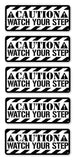 x5 Watch Your Step Caution Warning Safety Garage Stairs Patio Sticker Decals 3" - OwnTheAvenue