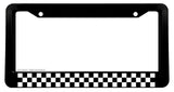 Checkered Pattern Flag Euro Racing Drifting Black License Plate Frame - OwnTheAvenue