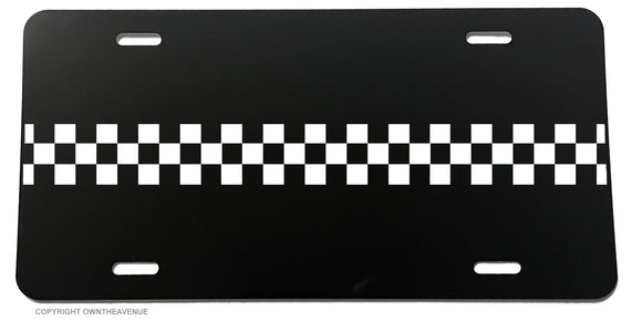 Checkered Pattern Flag For Mini Euro Racing Drifting License Plate Cover