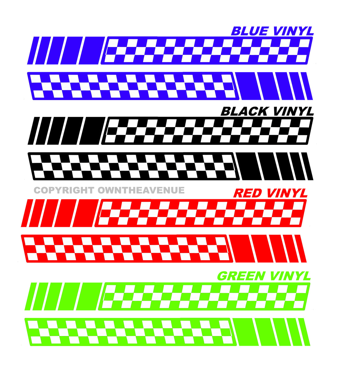 2pcs Side Racing Sport Stripe Checkered Body Graphic Car Decor Sticker ...