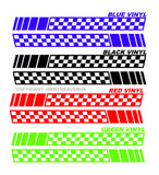 2pcs Side Racing Sport Stripe Checkered Body Graphic Car Decor Sticker Decals 20"