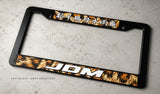 JDM Kanji Japanese Feline Pattern Black Plastic License Plate Frame