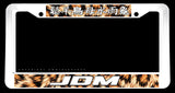 JDM Kanji Japanese Feline Pattern White Plastic License Plate Frame - OwnTheAvenue