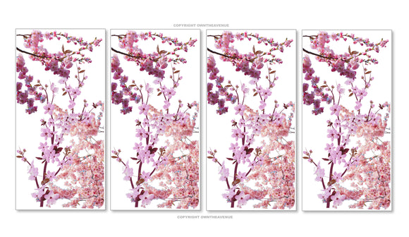 4Pcs Cherry Blossoms Flowers Pattern Sticker Decal Vinyl Wrap Sheets
