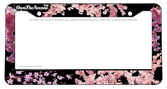 Cherry Blossoms Flowers License Plate Frame