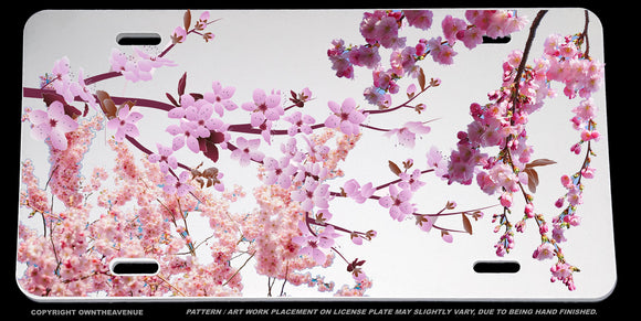 Cherry Blossoms Flowers Car Truck SUV License Plate