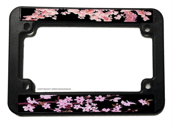 Cherry Blossoms Flowers Motorcycle License Plate Frame