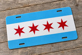 Chicago Flag Car Truck Auto Metal License Plate
