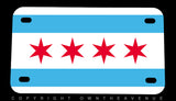 Chicago Flag Motorcycle Metal License Plate