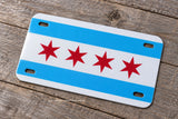 Chicago Flag Motorcycle Metal License Plate